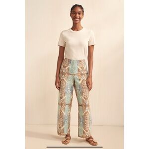 J MCLAUGHLIN CARTER LINEN PANT STRAIGHT RELAXED SIDE ZIP BOHO FESTIVAL PARTY 6